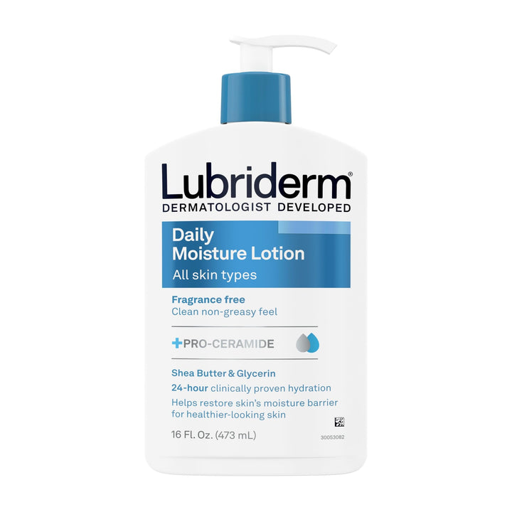 Daily Moisture Hydrating Unscented Body Lotion with Vitamin B5 for Normal to Dry Skin, Non-Greasy and Fragrance-Free Lotion. 16 fl. oz