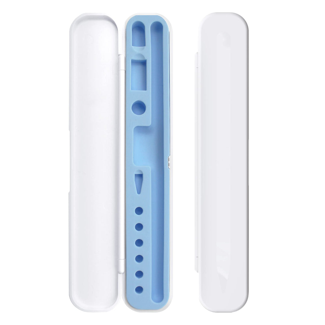 Portable Electronic Device Cover, Compatible with Apple Pencil 1st and 2nd Generation and Accessories-White with Blue Inner Liner, Case