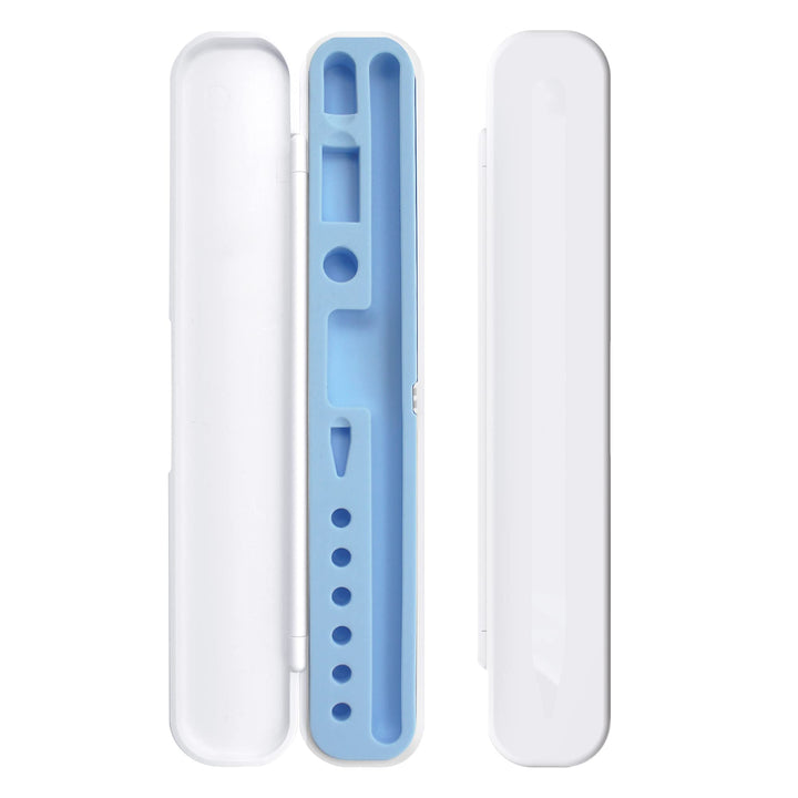 Portable Electronic Device Cover, Compatible with Apple Pencil 1st and 2nd Generation and Accessories-White with Blue Inner Liner, Case