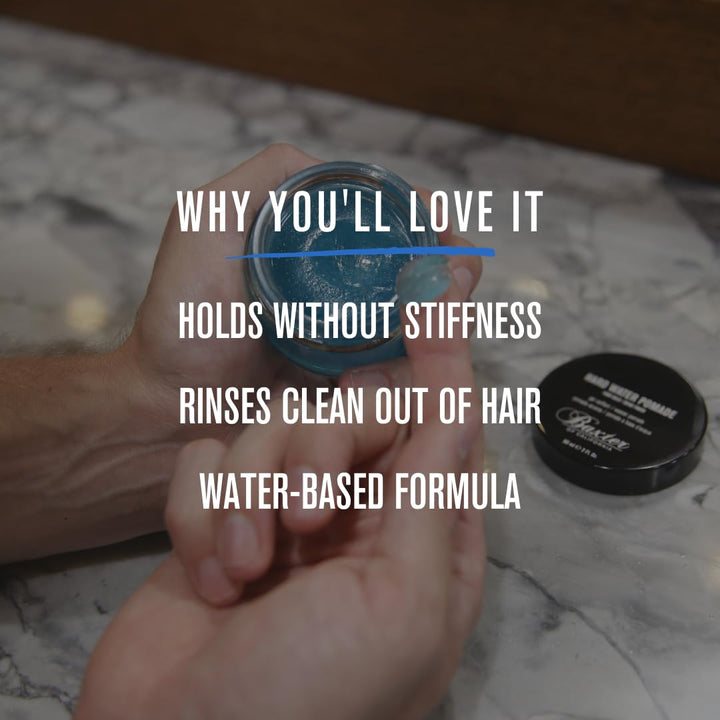 Hard Water Pomade for Men | Shine Finish | Firm Hold | Hair Pomade | 2 fl. oz.