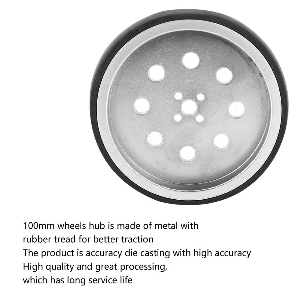 Robot Wheels 100mm Metal with Neoprene Tire 8mm Hole Inner Diameter Metal Robot Car Wheel Hub DIY Industrial Robot Parts Accessories