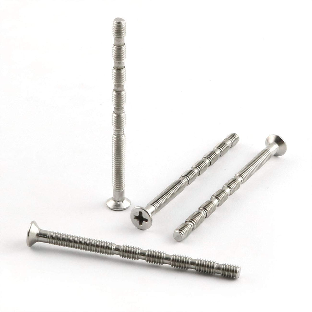 4 Set Door Handle Hardware Lever Handle Screws Connecting Bolts & Sleeves Phillips Drive Flat Countersunk Head Fixing Cutting Slot Articulated Screw M4x60mm