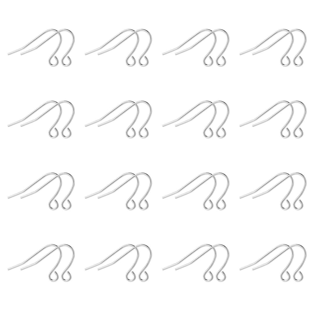 200 PCS Silver Earing Hooks Silver Plated Hypoallergenic Ear Wires for DIY Jewelry Findings Jewelry Making Kit