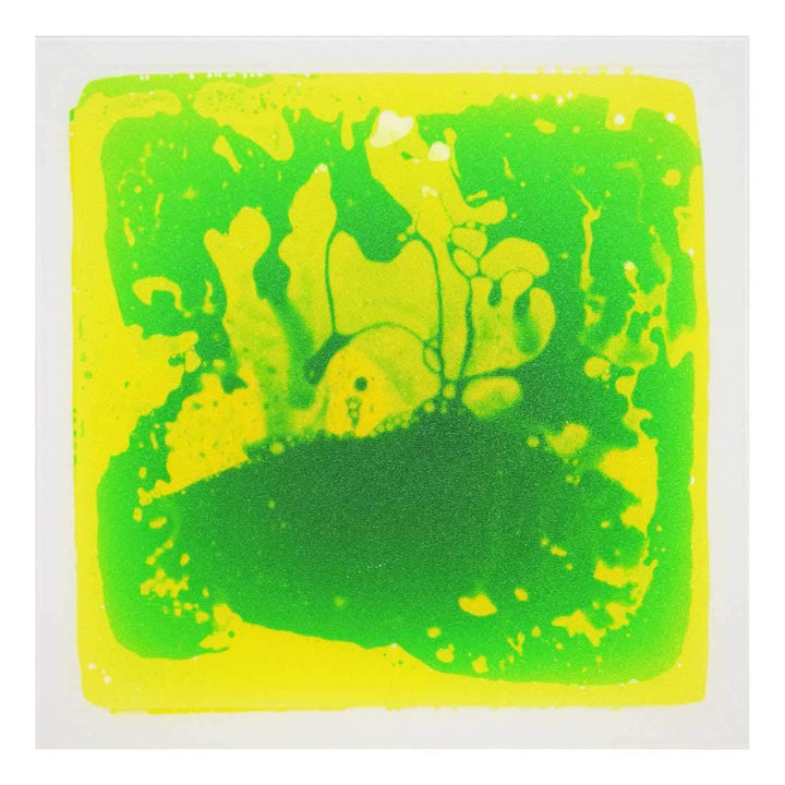 12 Inch X 12 Inch (30cm X 30cm) Liquid Encased Decorative Tiles, Green-Yellow
