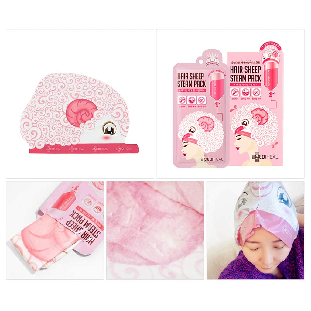 Hair Sheep Steam Pack 5 Sheets - Intense Repair Mask for Damaged, Rough Hair, All Types with Steaming for At-Home Spa Experience