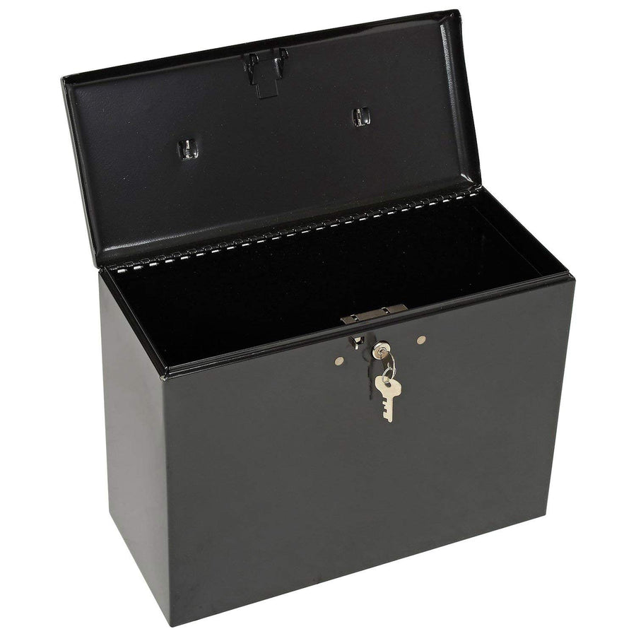 File Box with Lock, Large Locking for Documents, Steel Keys, 7148D