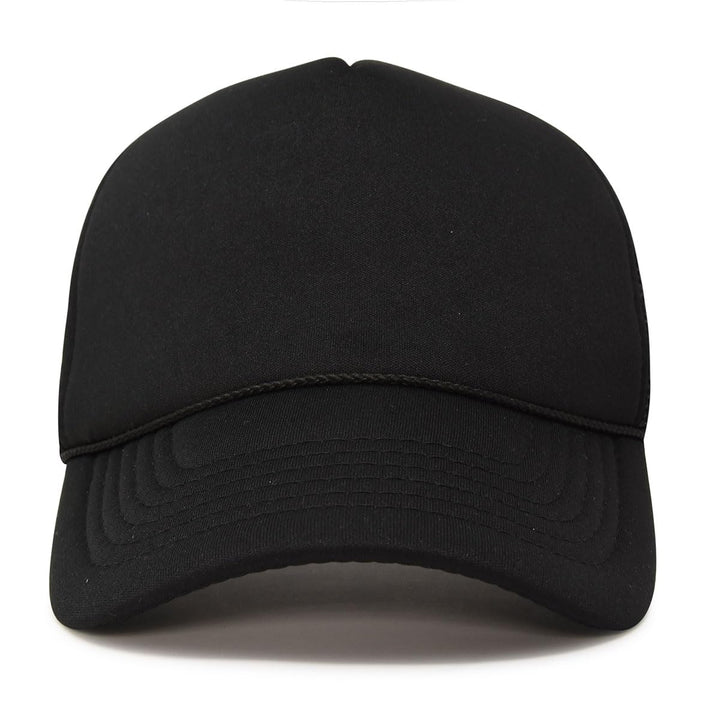 Plain Trucker Hat Mesh Cap in Black