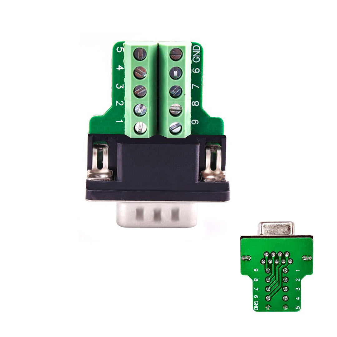 DB9 Breakout Connector DB9 RS232 D-SUB Female and Male Adapter 9-pin Port Adapter to Terminal Connector Signal Module with case(Female Connector,Male Connector DB9 5+5 with case)