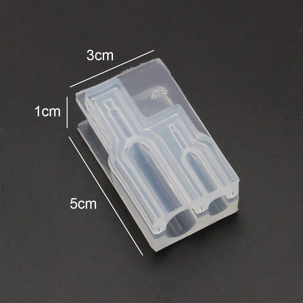 Small 3D Wine Bottle Silicone Resin Mold Glass Bottle Silicone Mold for Necklace Pendant Epoxy Resin Casting Jewelry Making Tool Chocolate Fondant Mold Cake Decorating Tool