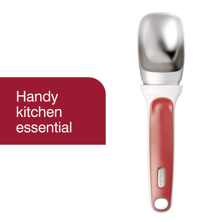 Right Scoop Ice Cream Scoop - Ergonomic, Dishwasher-Safe Ice Cream Scooper Perfect for Gelato, Sorbet, Frozen Yogurt & More - Red