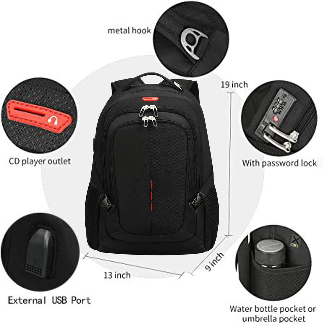 Travel Laptop Backpack Anti-Theft Bag with usb Charging Port and Password Lock Fit 16 Inch Laptops for Men Women