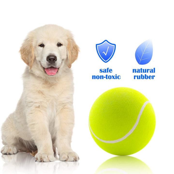 Large Dog Tennis Ball,9.5 Giant Doy Sport Ball Toy,Pet Birthday Gifts Interactive Dog Toys for Small Medium Large Dog (Yellow)