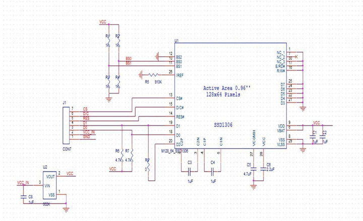0.96 SPI Serial 128 * 64 12864 Characters OLED LCD Display SSD1306 for 51 STM32 Arduino Font Color Yellow and Blue