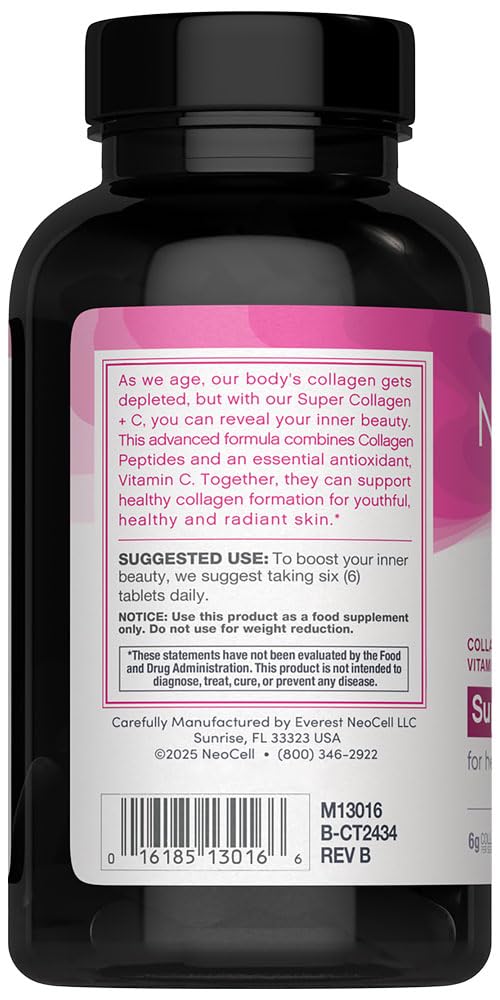Super Collagen Plus Vitamin C, Skin, Hair and Nails Supplement, Includes Antioxidants, Tablet, 360 Count, 1 Bottle