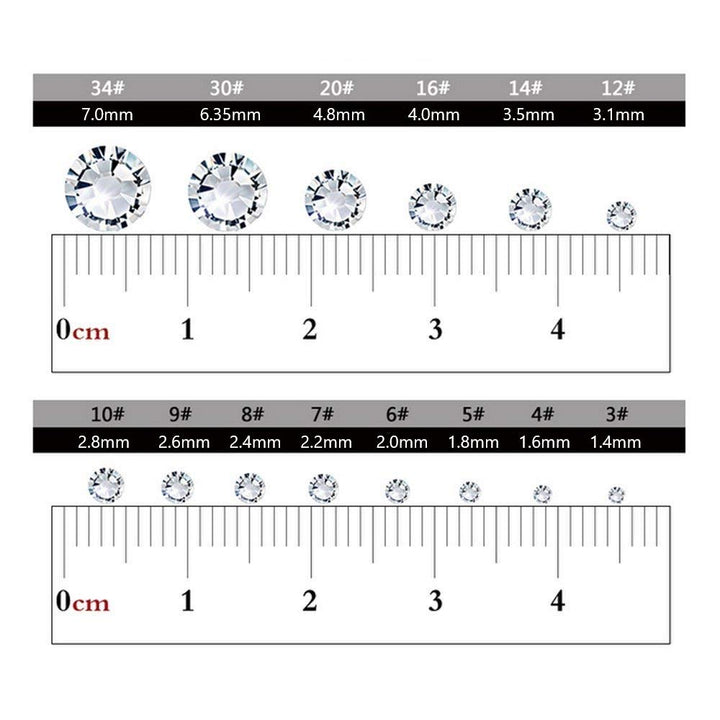 1440 Pieces SS8 / 2.3mm Clear Crystal Flat Back Brilliant Round Rhinestones Glass Stones Glitter Gems Transparent Faux Diamond (Clear)