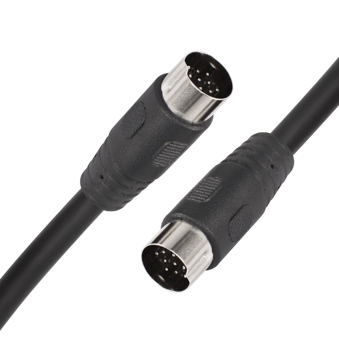 DIN 13 PIN Male to Male Electrical Signal Control Cable, UL2919 OD9.0MM 13 PIN Extension Cable (M-M) (1m Black)