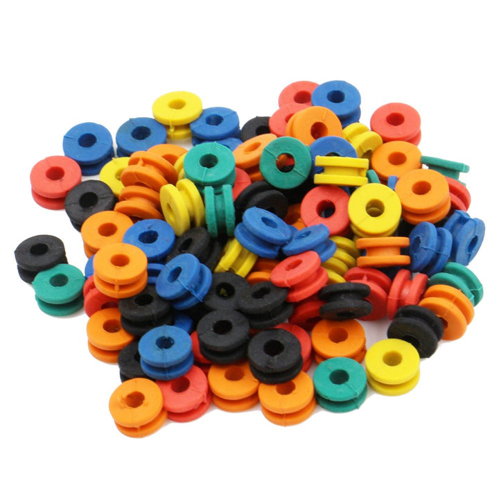 Tattoo Machine Parts - 100pcs Tattoo Rubber Bands, 100pcs Tattoo O-rings, 100pcs Tattoo Grommets, 100pcs Tattoo Nipples & 1 set Tattoo Cleaning Brush Set for Tattoo Machines, Tattoo Supplies