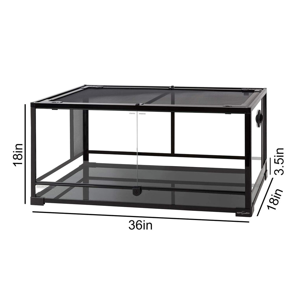 50 Gallon Reptile Glass Terrarium Tank Double Hinge Door with Screen Ventilation Large Reptile Terrarium 36 x 18 x 18(Knock-Down)