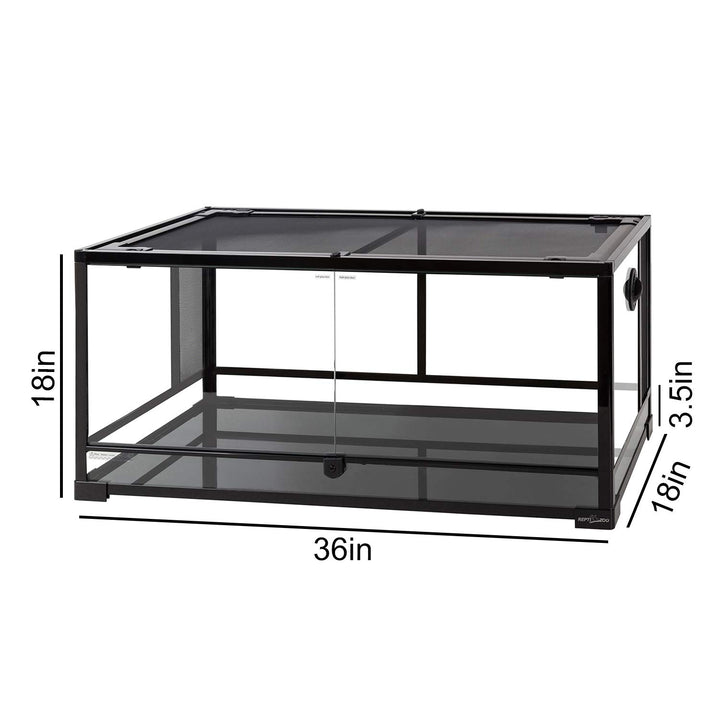 50 Gallon Reptile Glass Terrarium Tank Double Hinge Door with Screen Ventilation Large Reptile Terrarium 36 x 18 x 18(Knock-Down)
