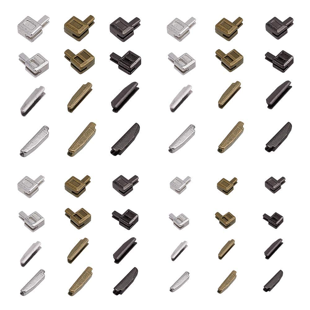 12 Sets Metal Zipper Latch Slider Retainer 3 Color #3#5#8#10 Insertion Pin Zipper Bottom Zipper Stopper for Metal Zipper Repair Zip Sewing Replacement DIY, 24pcs
