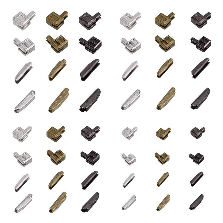12 Sets Metal Zipper Latch Slider Retainer 3 Color #3#5#8#10 Insertion Pin Zipper Bottom Zipper Stopper for Metal Zipper Repair Zip Sewing Replacement DIY, 24pcs