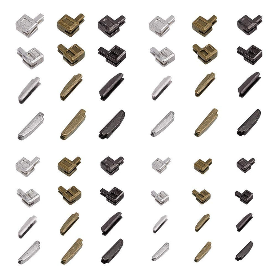 12 Sets Metal Zipper Latch Slider Retainer 3 Color #3#5#8#10 Insertion Pin Zipper Bottom Zipper Stopper for Metal Zipper Repair Zip Sewing Replacement DIY, 24pcs