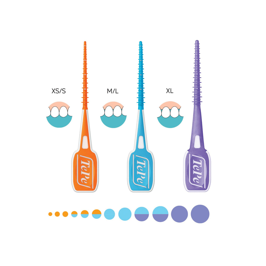 TePe EASY PICK Blue M/L 36 Pack, Travel Case Included - Recommended by Dentists for Best Oral Health, Healthy Mouth & Gums Between Dental Visits, Prevent Bad Breath and Periodontal Disease