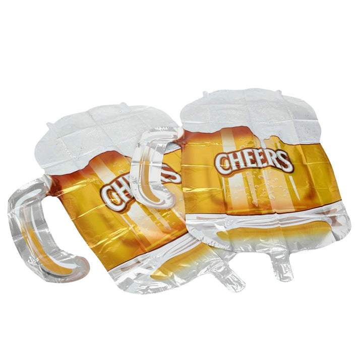 Beer Mug Cheers Foil Balloons,Wedding Birthday Party Decorations,2Pcs