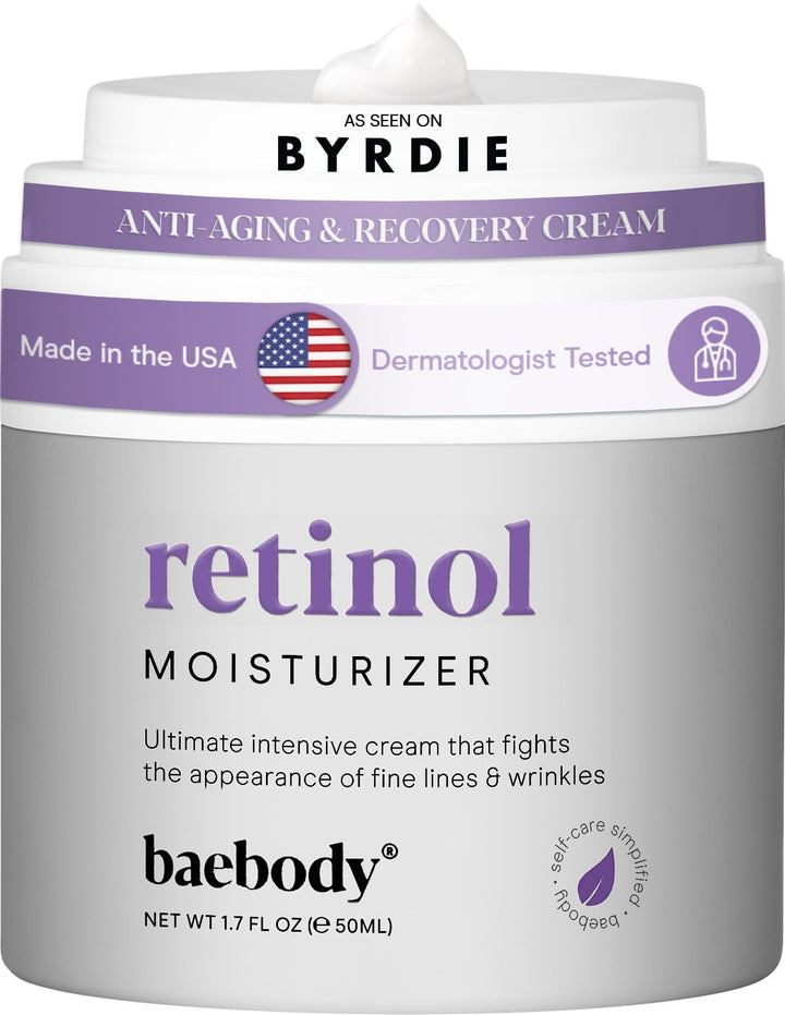 Made in USA Retinol Cream for Face - Anti Aging Face Cream - Day & Night Anti Wrinkle Cream for Women & Men, Jojoba Oil and Vitamin E, 1.7 Oz - Beauty Gifts for Women