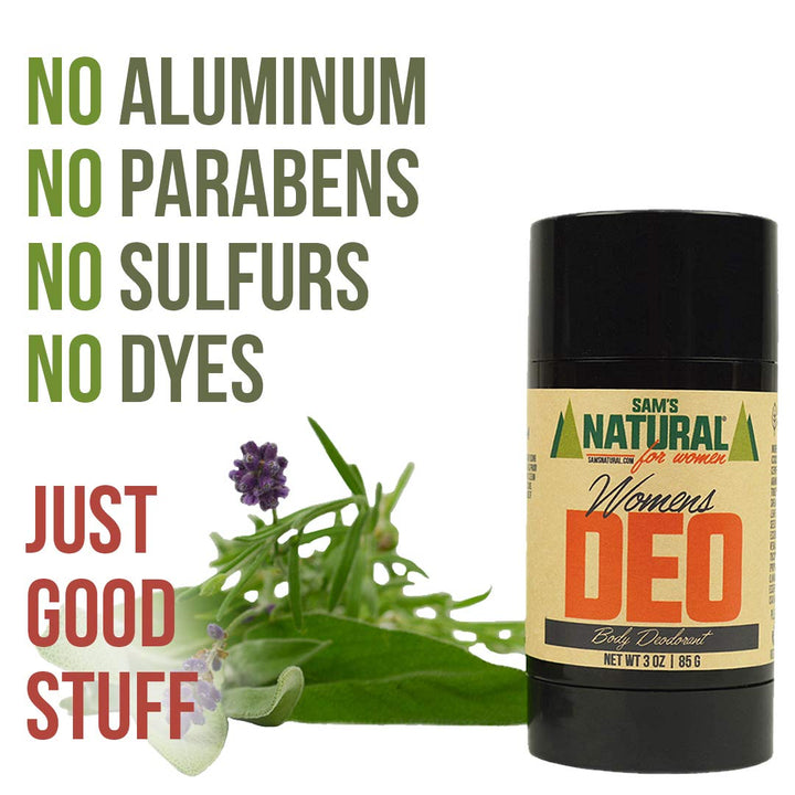 Sam’s Natural Deodorant - Women's - Holiday Gifts - Stocking Stuffers - Aluminum Free DEO - No phthalates, parabens, sulfates, or dyes - Women, Unisex - Vegan, Cruelty Free - 3 oz