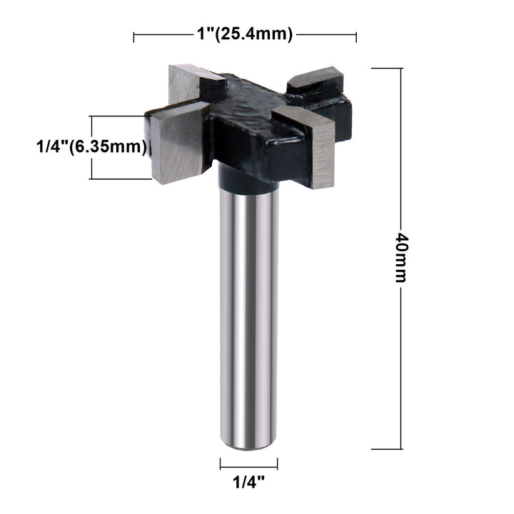 CNC Spoilboard Surfacing Router Bits 1/4 inch Shank 1 inch Cutting Diameter, Slab Flattening Router Bit Carbide Planer Router Bits Wood Milling Cutter Planing Woodworking Tools