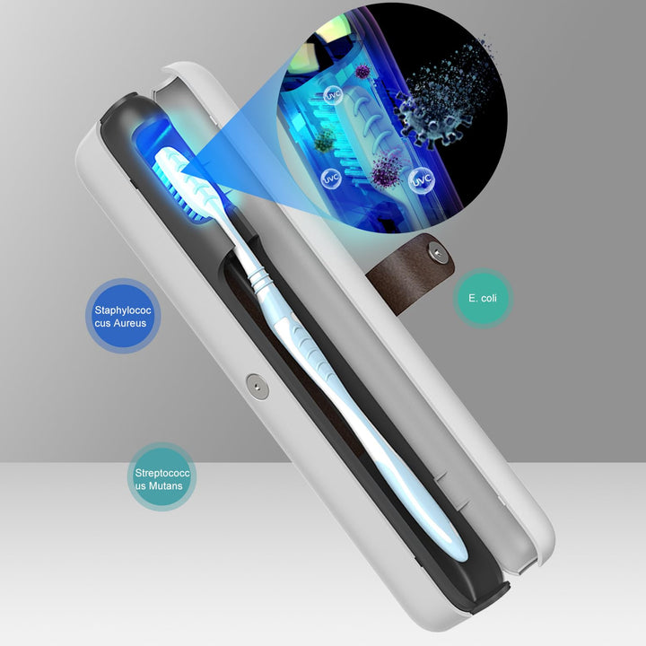 UV-C Toothbrush Cleaner Case, Portable UV Toothbrush Cover, Holder, and Travel Toothbrush Case