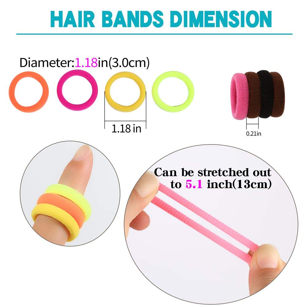 120 Pcs Baby Hair Ties, Cotton Toddler Hair Ties for Girls and Kids, Multicolor Small Seamless Hair Bands Elastic Ponytail Holders(15 Colors )