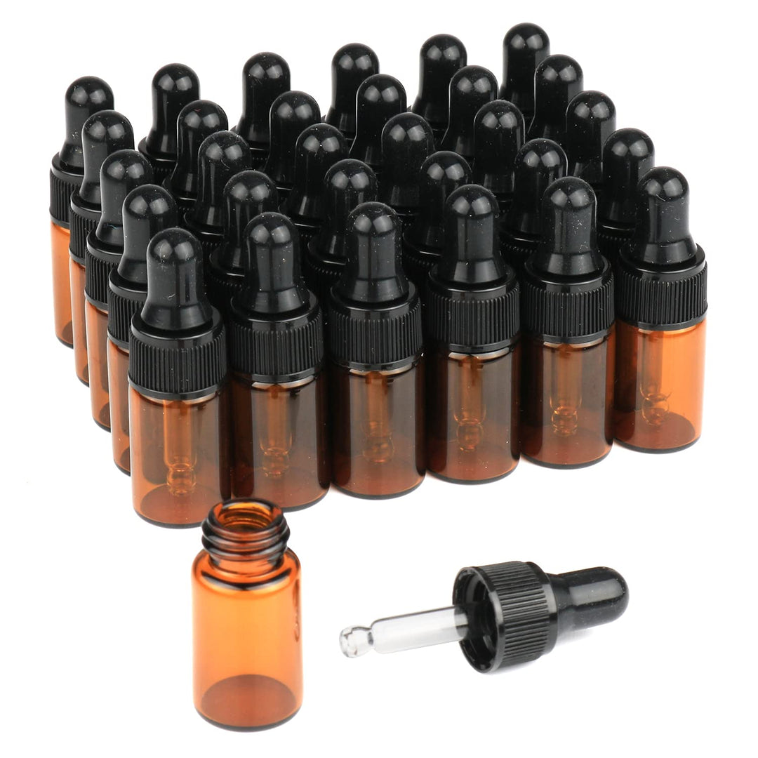 3Ml: Amber Glass Dropper Bottles 30 Pcs Mini 1Ml 2Ml 3Ml Essential Oils Dropper Bottles Refillable Perfume Fragrance Cosmetics Glass Dropper Pipette Bottles Vial Container (3Ml)