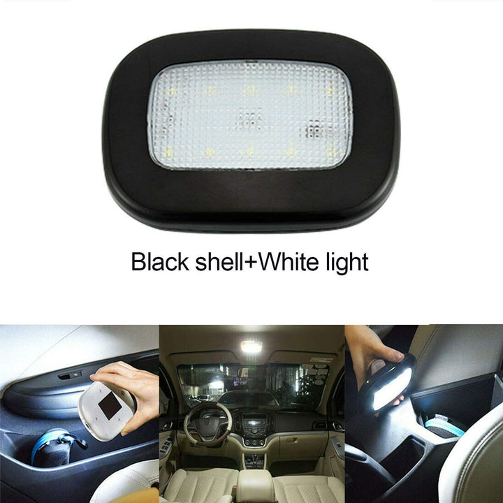 Car Interior Dome Light 10LED Ceiling Roof Lamp 12V USB Rechargeable Reading Lights for Trailer/Van/Yacht/Boat/Caravan(Black+White)