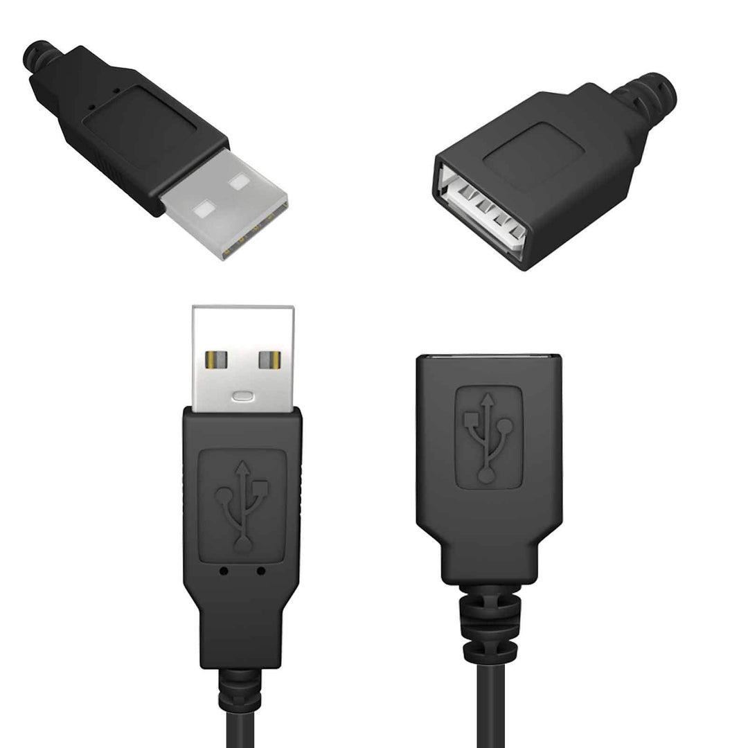 USB to Dual Copper Alligator Clips Test Leads Set Male Female USB Connector Crocodile Clips for Electrical Circuit Testing
