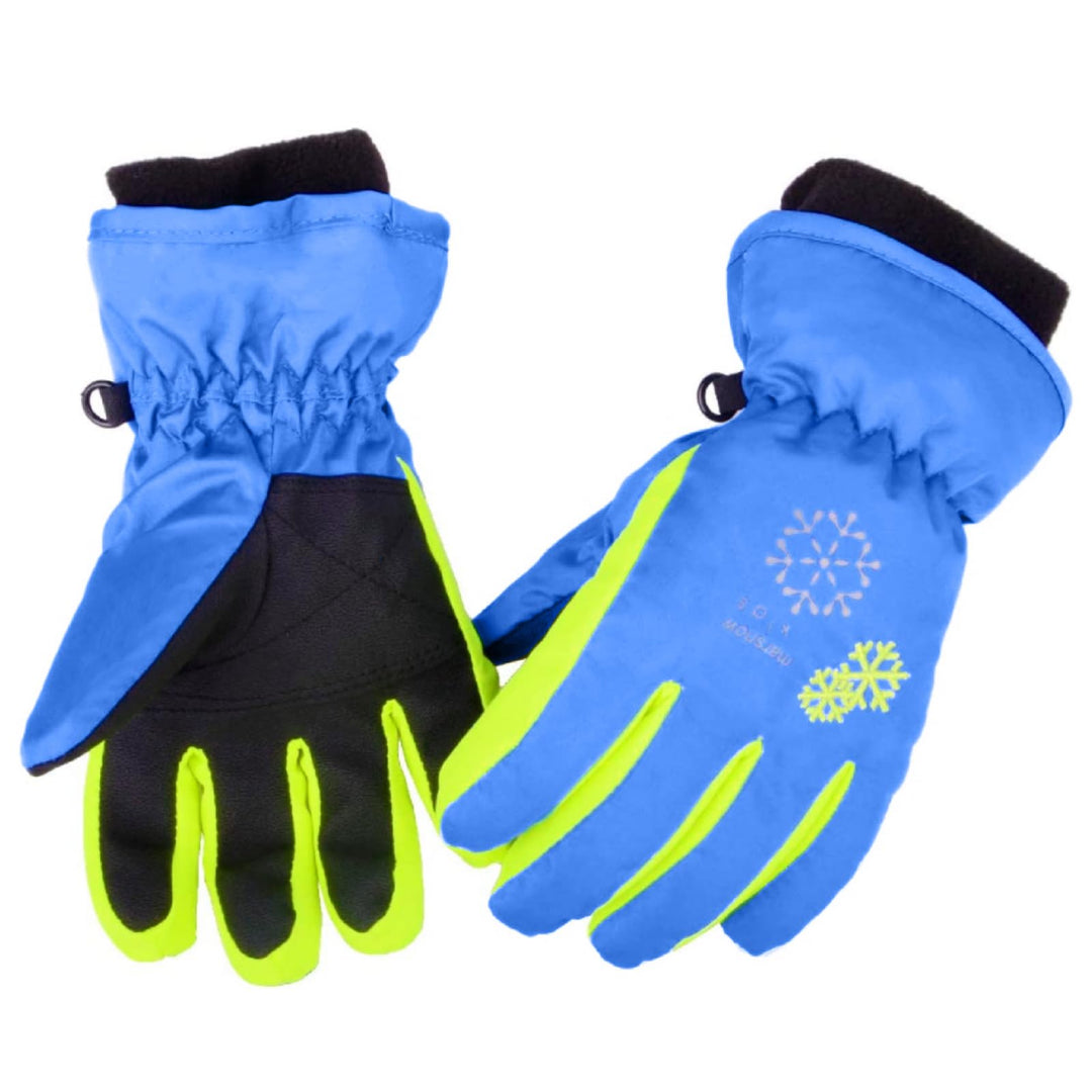 Kids Children Ski Gloves Winter Snow Gloves Waterproof Winter Warm Gloves for Snowboarding, Sledding (XS,3-5 Years Old, Blue)