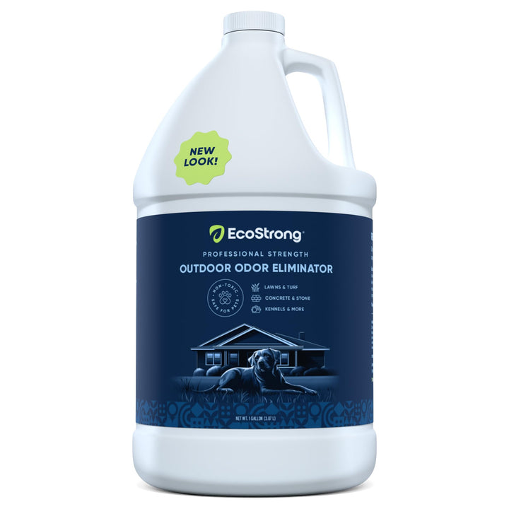 Outdoor Odor Eliminator Outside Dog Urine Enzyme Cleaner Powerful Pet, Cat, Animal Scent Deodorizer | Professional Strength for Yard, Turf, Kennels, Patios, Decks (128 OZ)