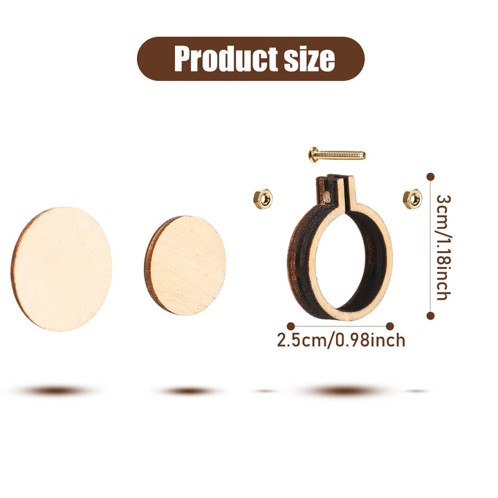 Mini Embroidery Hoops Mini Wooden Hoop Ring Bulk Wood Round Crossing Stitch Hoop Small Frame Circle for Christmas Ornaments DIY Handy Sewing Craft(40 Pieces,1.2 x 1 Inch)