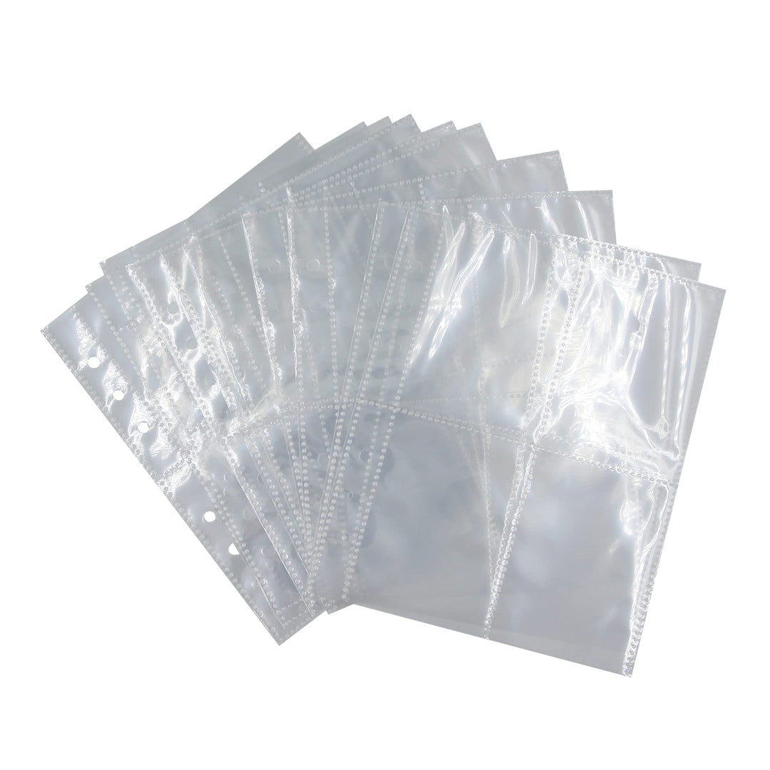 6-Ring Binder Sleeve Refills Clear Photo Pockets Photo Album Refillable Inserts,20 Pack