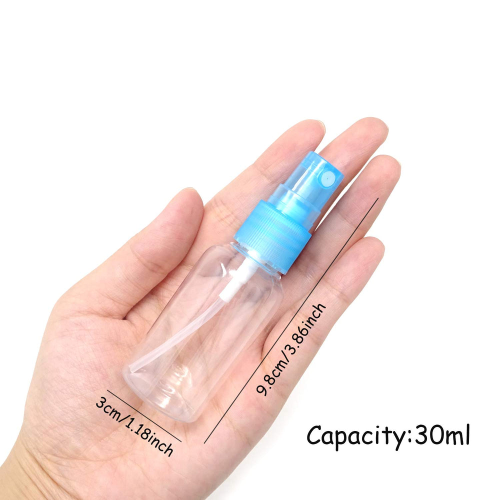 4PCS Portable Refillable Plastic Fine Mist Perfume Spray Bottle Transparent Empty Spray Sprayer Bottle Cosmetic Spray Bottles Transparent Travel Small Bottles (30ML)