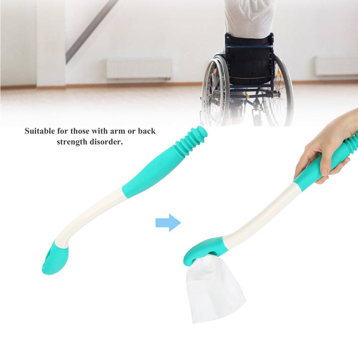 Bottom Bum Wiper, 15.7 Long Handle Toilet Aids Tools, Reach Comfort Bottom Wiper Holder Toilet Paper Tissue Grip Self Wipe Aid Helper Pre-Moistened Wipes