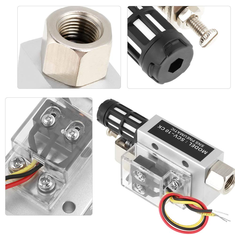 SCV-10CK Vacuum Generator Negative Pressure Generator Pneumatic Exhaust Compact Air Ejector Fitting with Switch