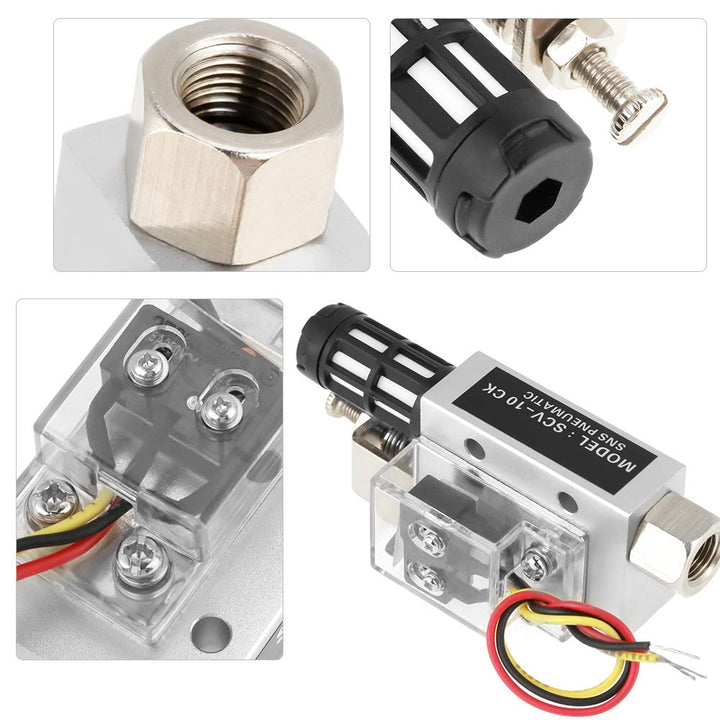 SCV-10CK Vacuum Generator Negative Pressure Generator Pneumatic Exhaust Compact Air Ejector Fitting with Switch