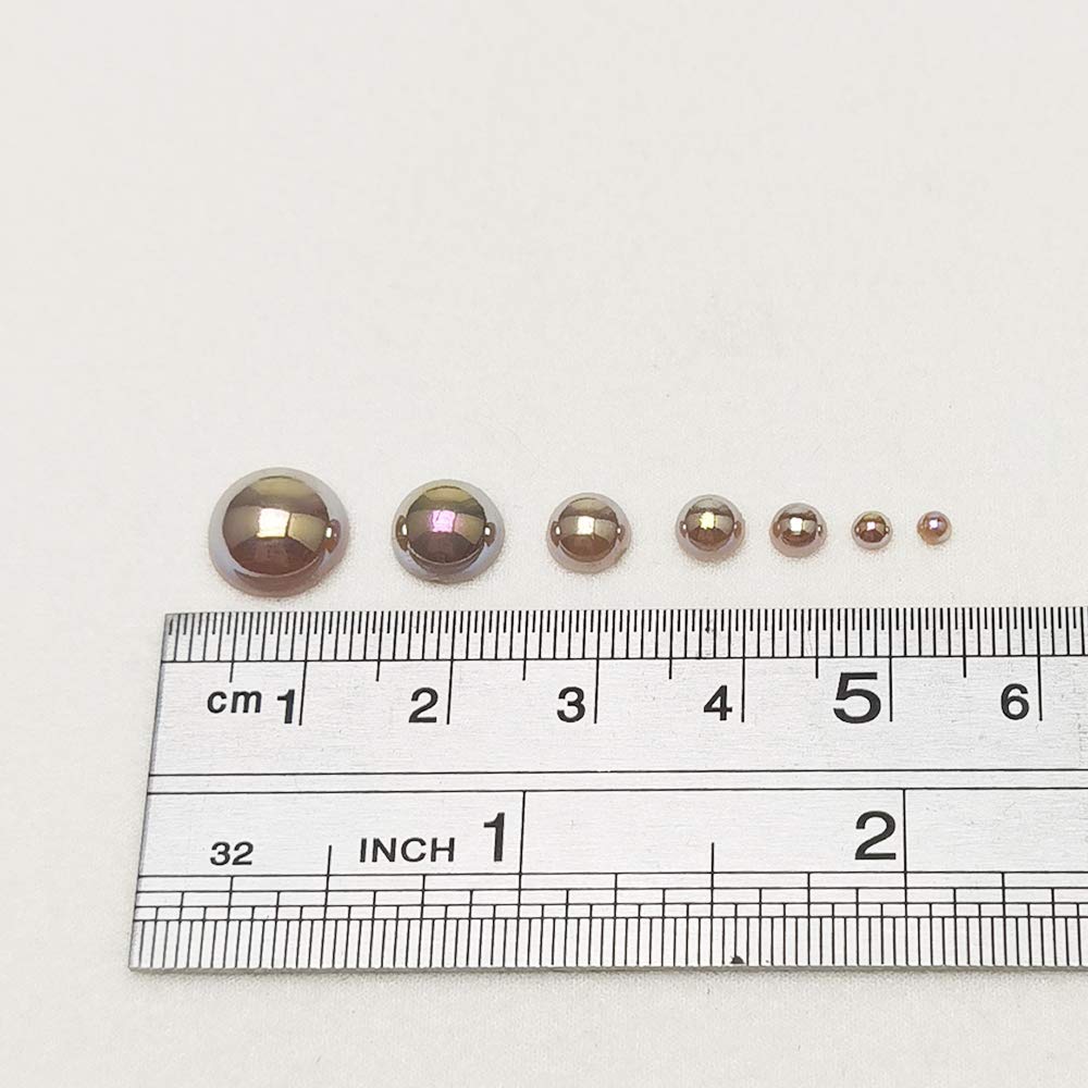 3000PCS 1 Box Brown Round Flatback Half Pearls Bead Loose Beads Gem (Brown Half Ball)