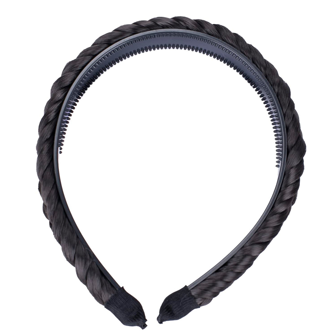 PRETTY Headband Plaited Braid Hair Band Hair Piece - DARKEST BROWN