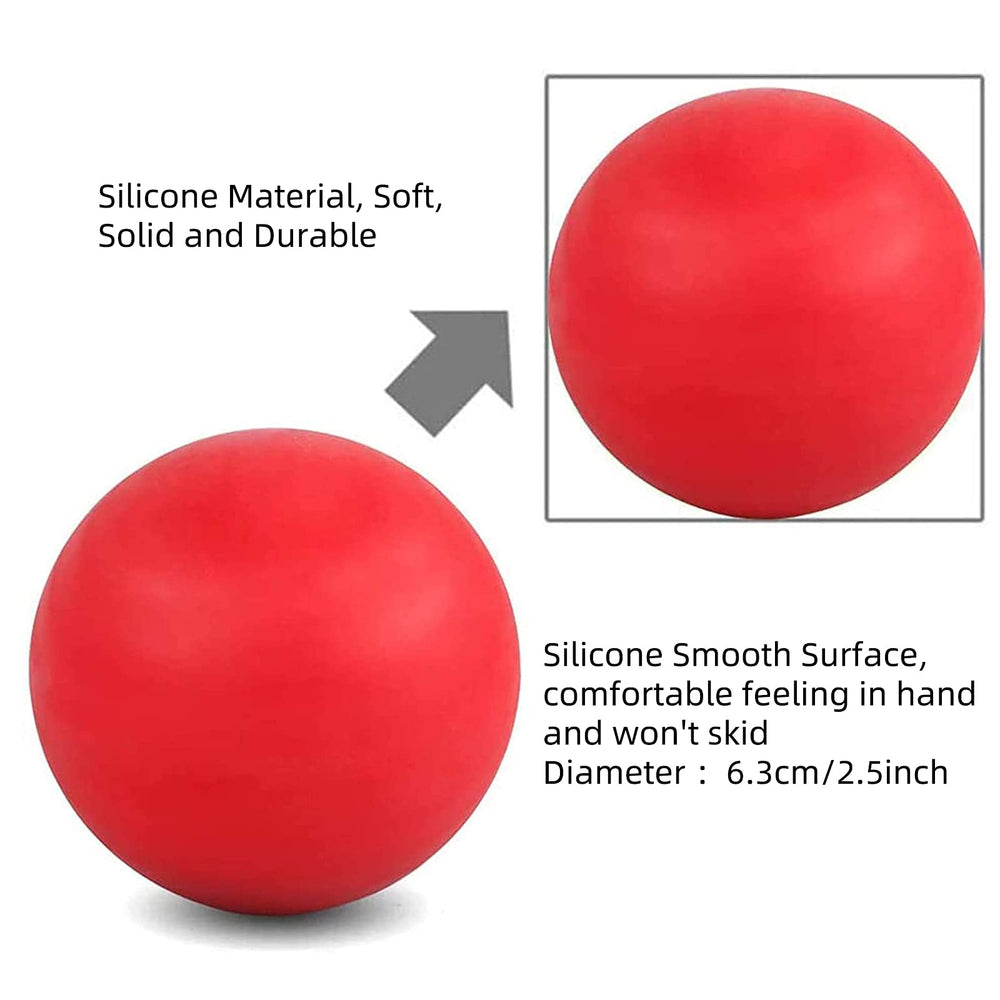 Massage Lacrosse Ball for Sore Muscles, Shoulders, Neck, Back, Foot, Body, Deep Tissue, Trigger Point, Muscle Knots, Yoga and Myofascial Release (Red)