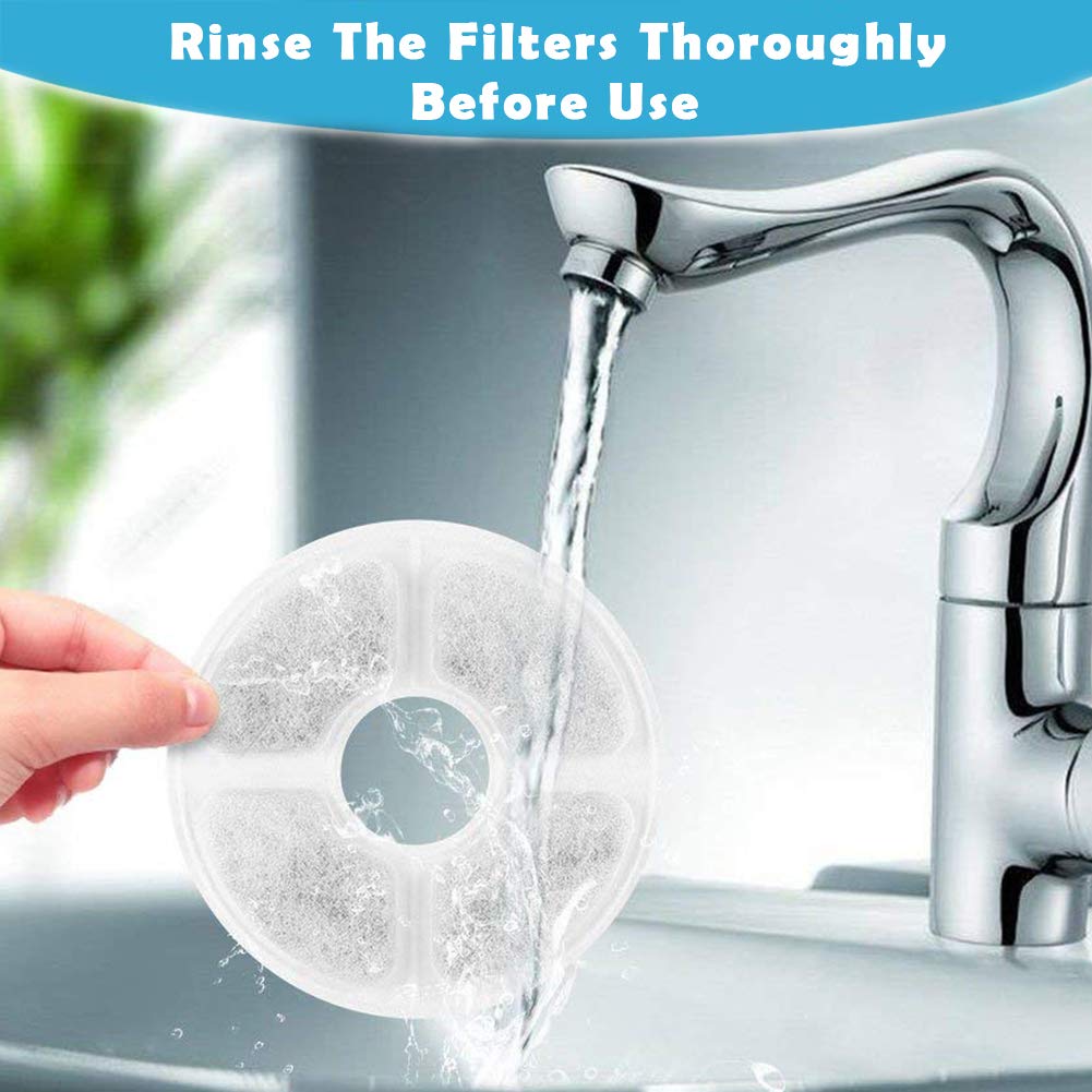 12-Pack Cat Water Fountain Filter, Pet Fountain Filters, Filters for Pet Water Fountains,Round Replacement Cat Filters for 84oz/2.5L Water Fountain