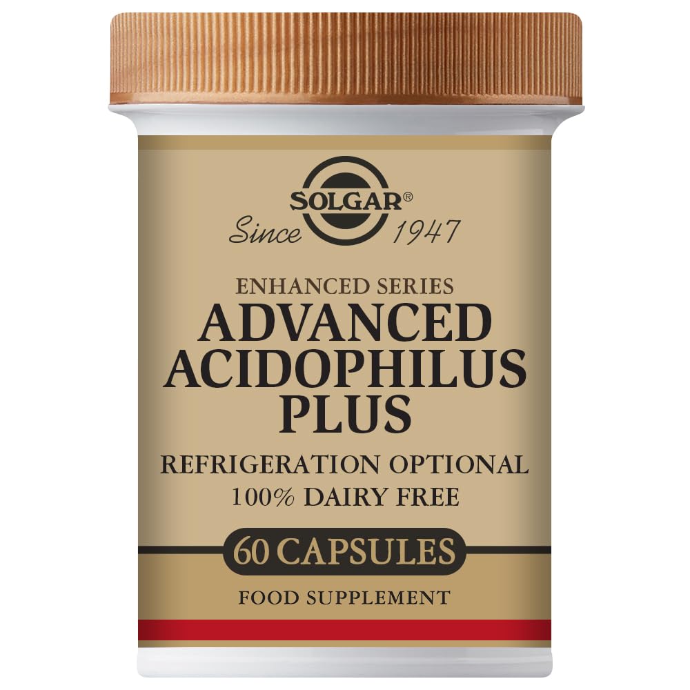 Solgar Advanced Acidophilus Plus, 60 Vegetable Capsules - Supports Healthy Intestinal Flora - 500 Million Microorganisms Per Serving - Gluten & Dairy Free - Vegetarian - 60 Servings