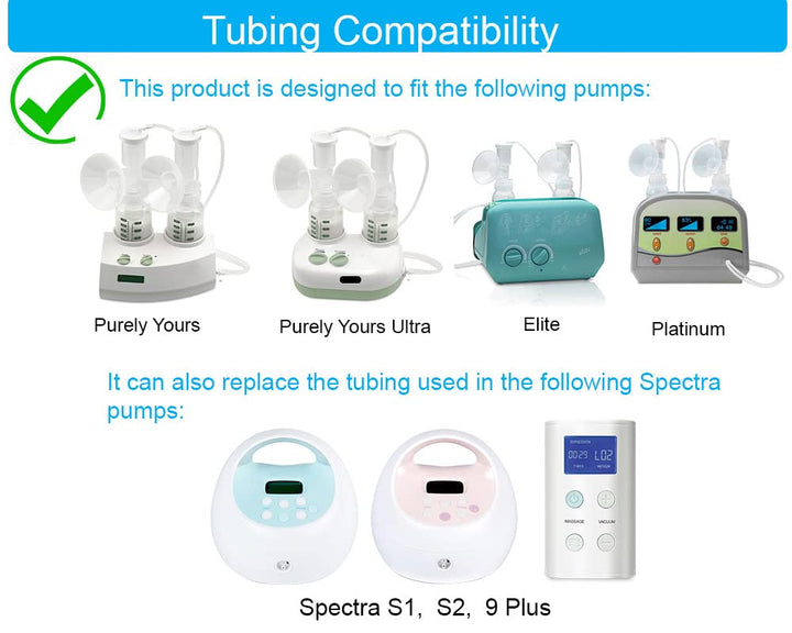 Replacement Tubing for Ameda Purely Yours Breast Pump Retail Pack 2 Tubes/Pack; Made